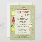 7月のクリスマス誕生日パーティー招待状 招待状 (正面)