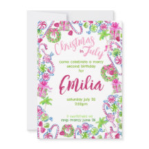 7月のクリスマス誕生日招待状