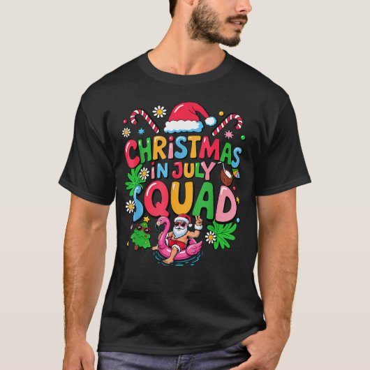 7月のクリスマス部隊 楽しいサマーバケーション Tシャツ (正面)