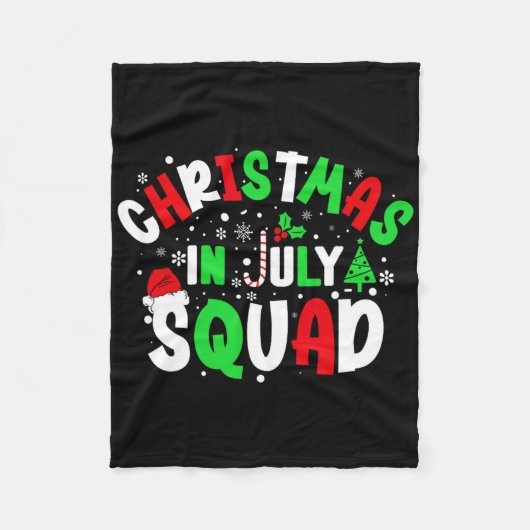 7月のクリスマス部隊 面白い クリスマス サマー メンズ フリースブランケット (正面)