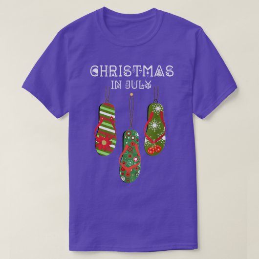 7月のクリスマス醜いクリスマス夏のビーチサンダル Tシャツ (デザイン正面)