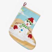 7月のクリスマス雪だるまクリスマスストッキング ラージクリスマスストッキング (正面 (吊り時))