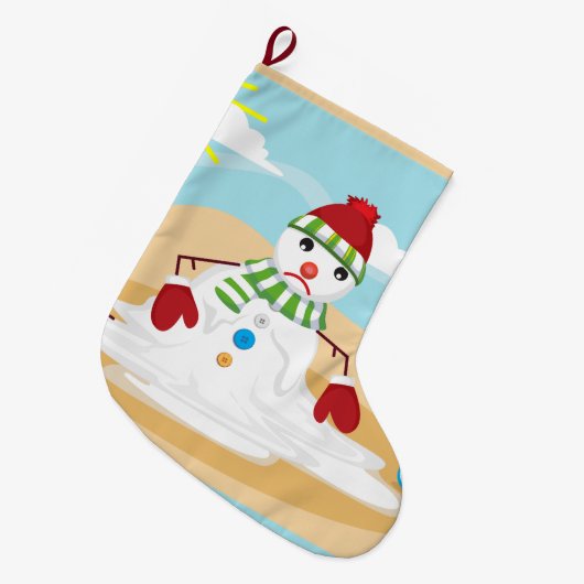 7月のクリスマス雪だるまクリスマスストッキング ラージクリスマスストッキング (正面 (吊り時))