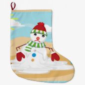 7月のクリスマス雪だるまクリスマスストッキング ラージクリスマスストッキング (正面)