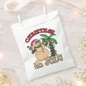 7月のクリスマス雪だるまサンドビーチ フェイバーバッグ (クリップ留めされた状態)