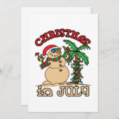 7月のクリスマス雪だるまビーチ シーズンカード (正面/裏面)