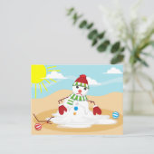7月のクリスマス雪だるま シーズンポストカード (スタンド正面)