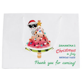 7月のクリスマス いたずら?それともいい子?幼児の誕生日 ラージペーパーバッグ