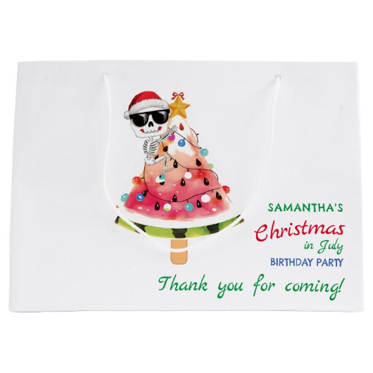 7月のクリスマス　いたずら？それともいい子？幼児の誕生日 ラージペーパーバッグ (正面)