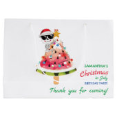 7月のクリスマス　いたずら？それともいい子？幼児の誕生日 ラージペーパーバッグ (裏面)