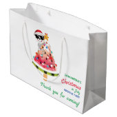 7月のクリスマス　いたずら？それともいい子？幼児の誕生日 ラージペーパーバッグ (裏面アングル)