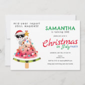 7月のクリスマス いたずら?それともいい子?幼児の誕生日 招待状 (正面)