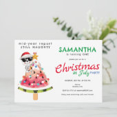 7月のクリスマス いたずら?それともいい子?幼児の誕生日 招待状 (スタンド正面)