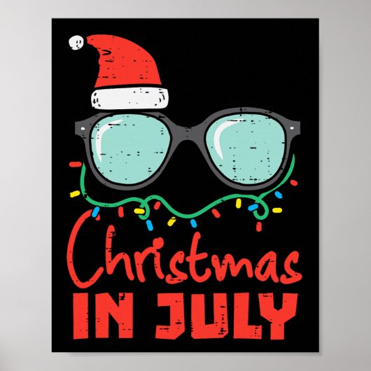 7月のクリスマス アイグラス クリスマス サマー レディース メンズ ポスター (正面)