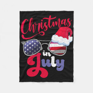 7月のクリスマス アメリカ サングラス サンタハット フリースブランケット