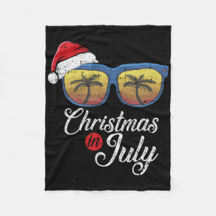 7月のクリスマス クール ハワイアン ビーチ 夏の休暇 フリースブランケット