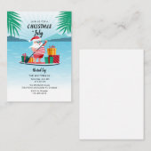 7月のクリスマス サマーBBQ ビーチパーティー ノートカード (正面/裏面)