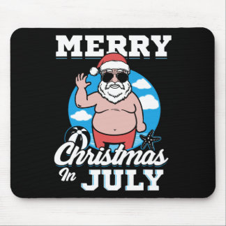 7月のクリスマス サンタのユーモア マウスパッド