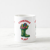 7月のクリスマス、サンタの幸せのブーツ コーヒーマグカップ (中央)
