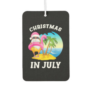 7月のクリスマス，サンタフラミンゴプールの夏 カーエアーフレッシュナー