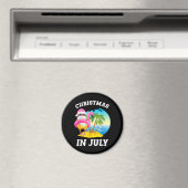 7月のクリスマス，サンタフラミンゴプールの夏 マグネット (インサイチュ (食洗機))