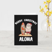 7月のクリスマス サンタ アロハ ハワイ ビーチ サンド カード (黄色い花)