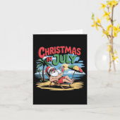 7月のクリスマス サンタ サマー クリスマス イン ジュライ ビーチ カード (黄色い花)