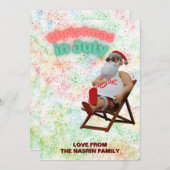 7月のクリスマス サンタ シーズンカード (正面/裏面)