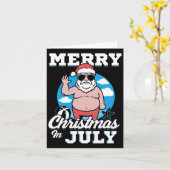 7月のクリスマス サンタ 面白い カード (黄色い花)