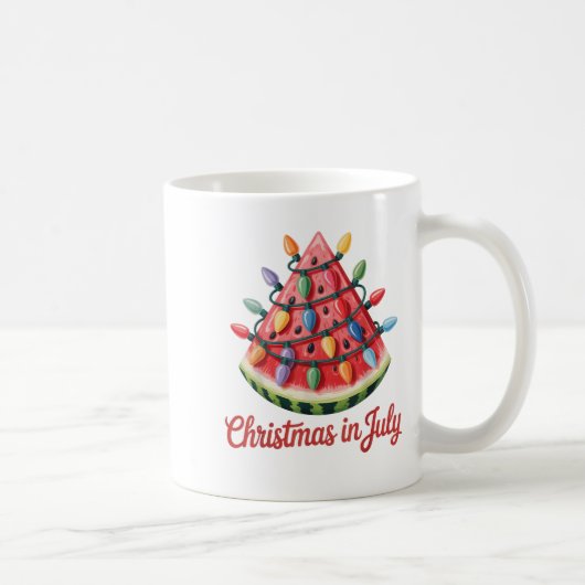 7月のクリスマス スイカの木 ビーチ サマー ハワイ コーヒーマグカップ (右)