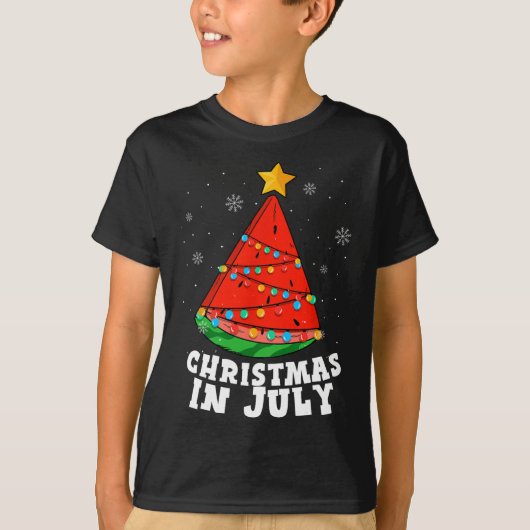 7月のクリスマス スイカの木 夏休み Tシャツ (正面)