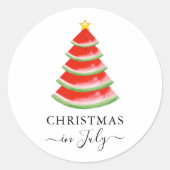 7月のクリスマス スイカ ラウンドシール (正面)