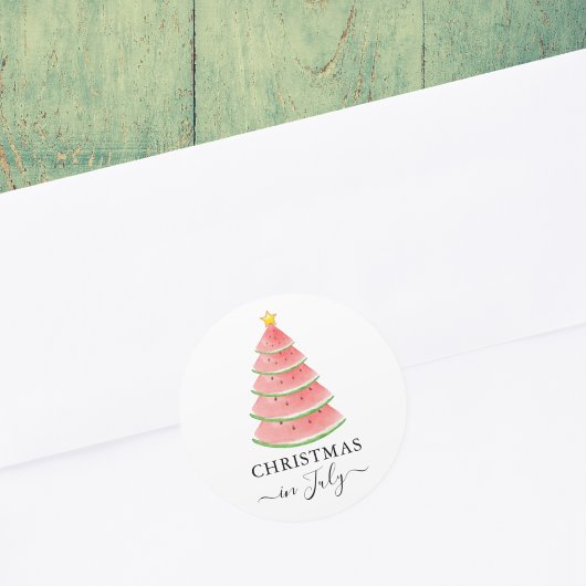 7月のクリスマス スイカ ラウンドシール