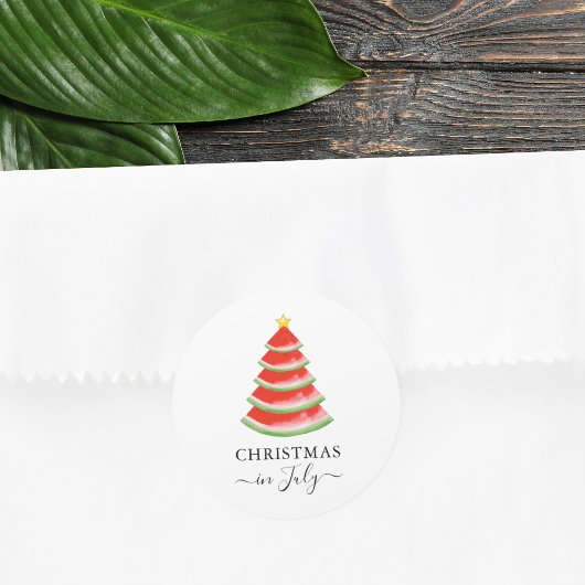 7月のクリスマス スイカ ラウンドシール