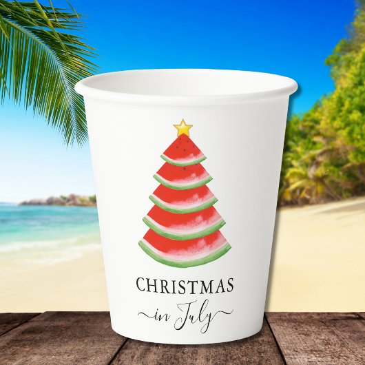 7月のクリスマス スイカ 紙コップ