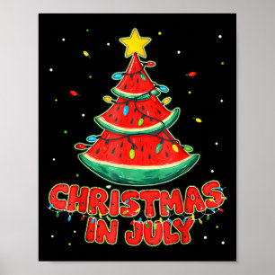 7月のクリスマス スイカ Xmas ツリー ビーチ 夏 ポスター