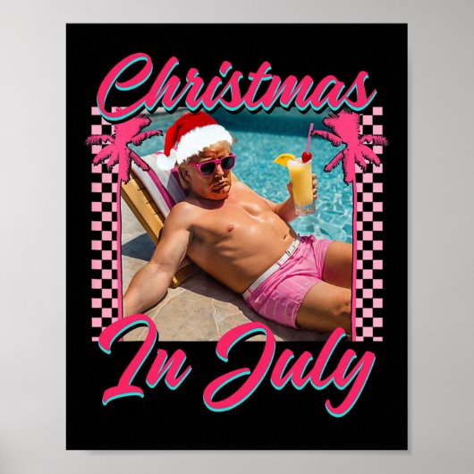 7月のクリスマス トランプ サンタ ハワイ チル ポスター (正面)