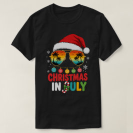 7月のクリスマス トロピカルサマーホリデー Tシャツ