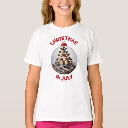7月のクリスマス、バブル・プロフィテロール Tシャツ (正面)