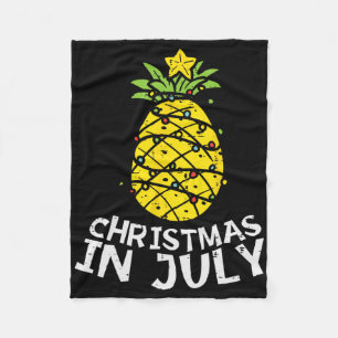 7月のクリスマス パイナップルツリー サマー メンズW フリースブランケット
