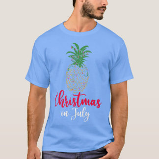 7月のクリスマス パイナップル クリスマス ツリー ライト 夏 Tシャツ
