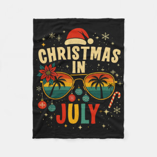 7月のクリスマス ビーチサンタ帽子 メンズ レディース フリースブランケット