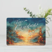 7月のクリスマス ビーチ ホリデーカード – 5x7 (スタンド正面)