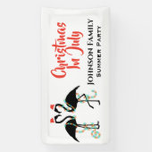 7月のクリスマス,フラミンゴの夏のパーティー 横断幕 (縦)