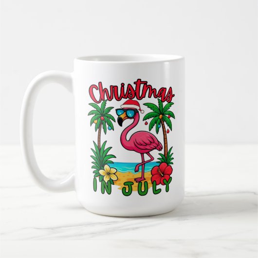 7月のクリスマス フラミンゴ コーヒーマグカップ (左)
