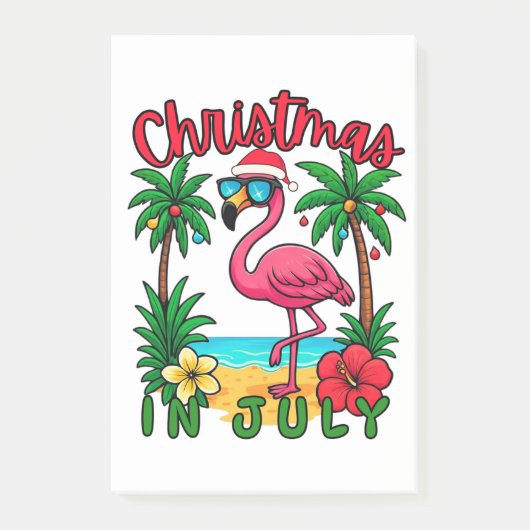 7月のクリスマス フラミンゴ ポストイット (正面)