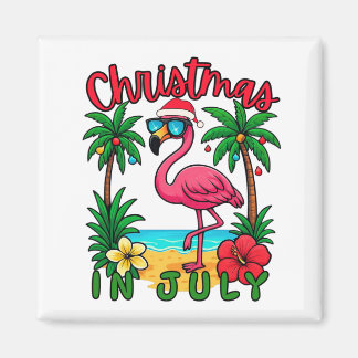 7月のクリスマス フラミンゴ マグネット