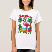 7月のクリスマス フラミンゴ Tシャツ (正面)