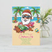 7月のクリスマス ブラウンサンタ パーティー招待状 招待状 (スタンド正面)