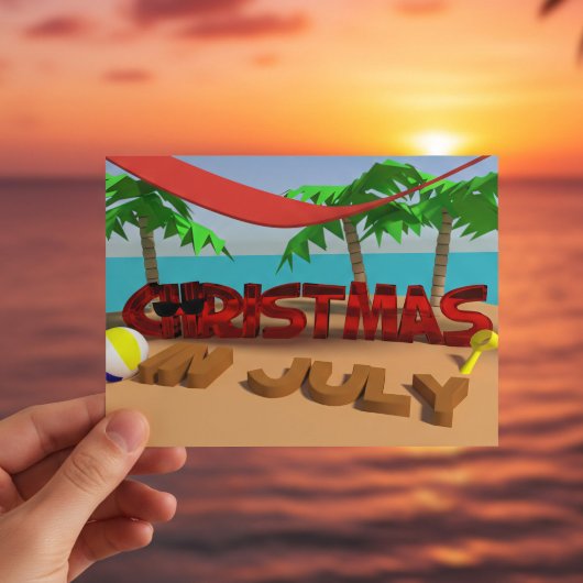 7月のクリスマス ホリデーポストカード
